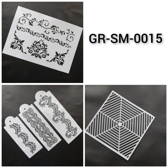 GR-SM-0015 Cake stencil stensil kue motif ukiran batik lace renda *