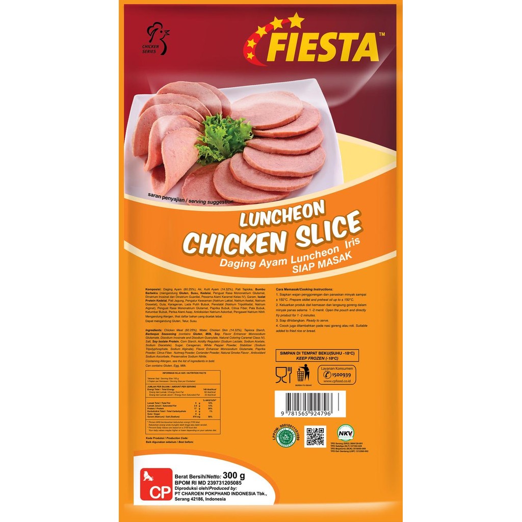 

BeliSkrg,KirimHariini- CHICKEN LUNCHEON SLICE FIESTA 300GR DAGING AYAM IRIS MATANG HALAL