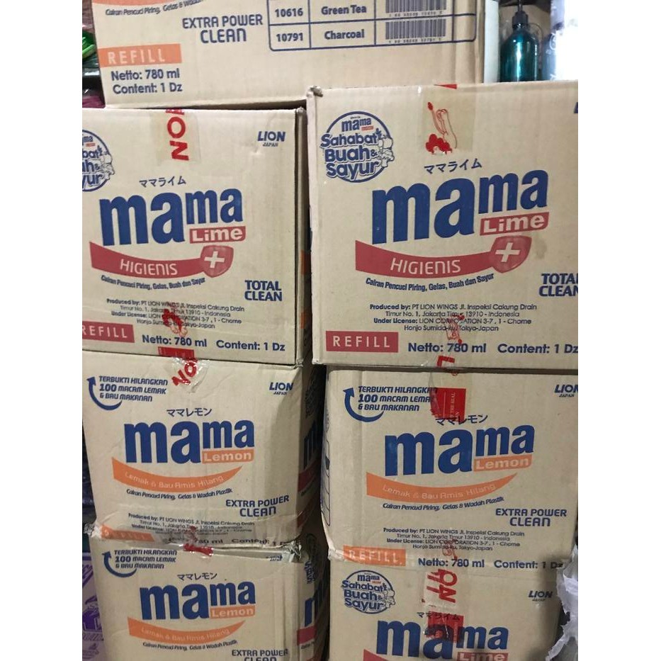 Mama lemon 780 ml sabun cuci piring 1dus isi 12pcs