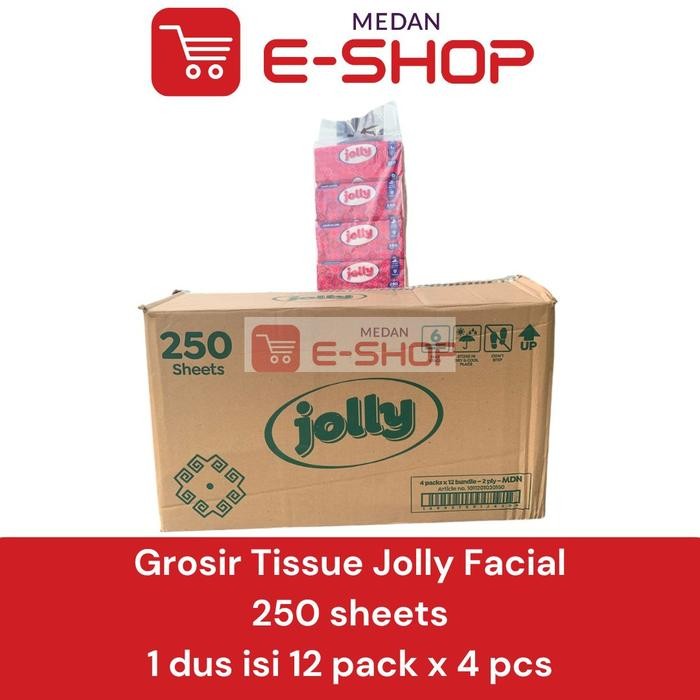 Grosir Tisu Tissue Jolly Facial / Muka 250 sheet 1Ball isi 48 pcs