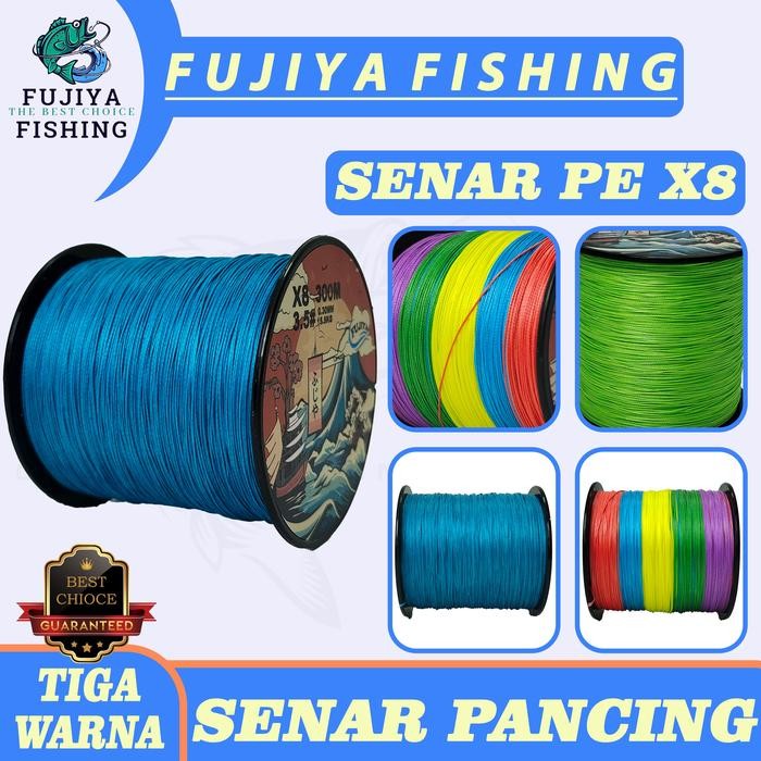 Fujiya Senar Pe 3.5-7 X8 Anti Luntur Panjang 300 Meter Multicolor Anti Kusut Stronger Pancing Joran
