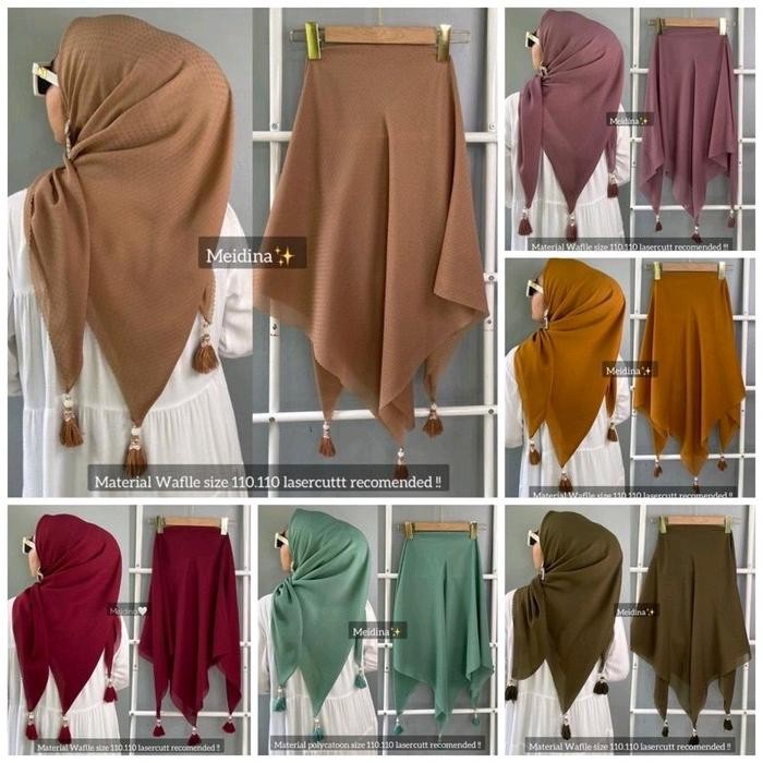 Imanzia- Segiempat Tassel Polos/Segiempat Potton Star Polos/Segiempat Rubicon Jambul Square