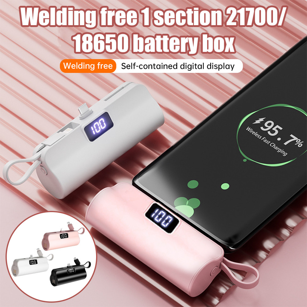 1*18650/21700 Battery Case Type-C For IOS Power Bank Fast Charging 18650 21700 Battery Storage Box M
