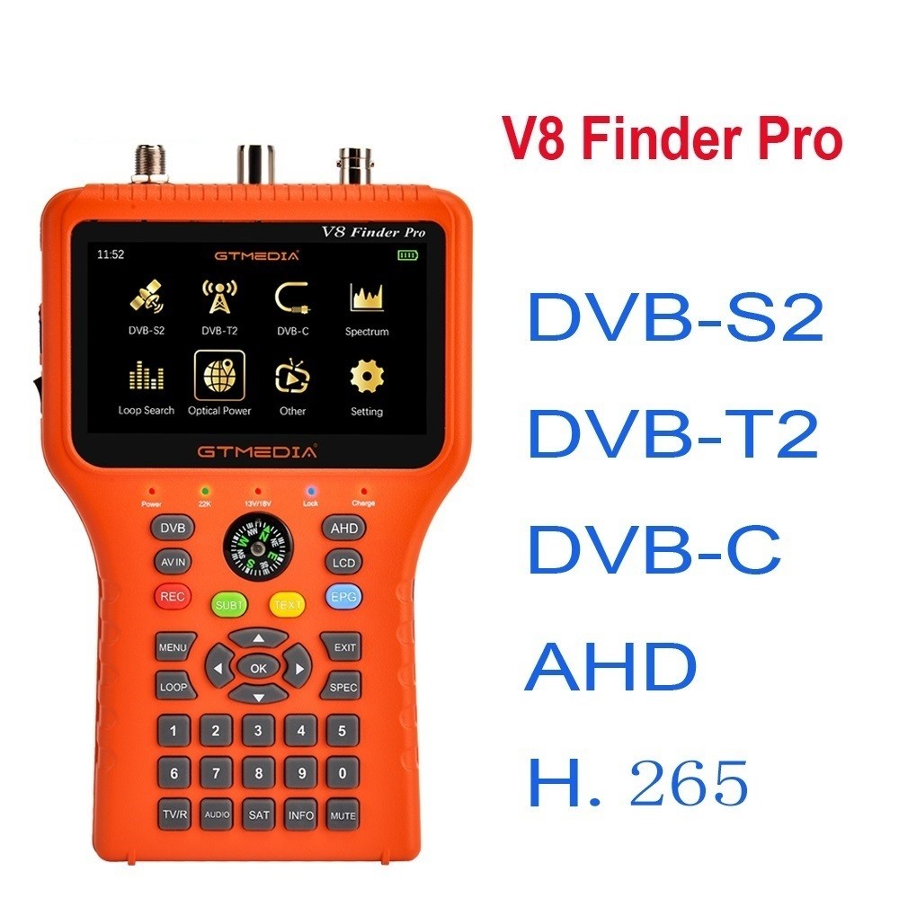 Top V8 Finder Pro DVB-S2 DVB-T2 DVB-C AHD H.265 Satellite Meter Satellite Finder better than satlink