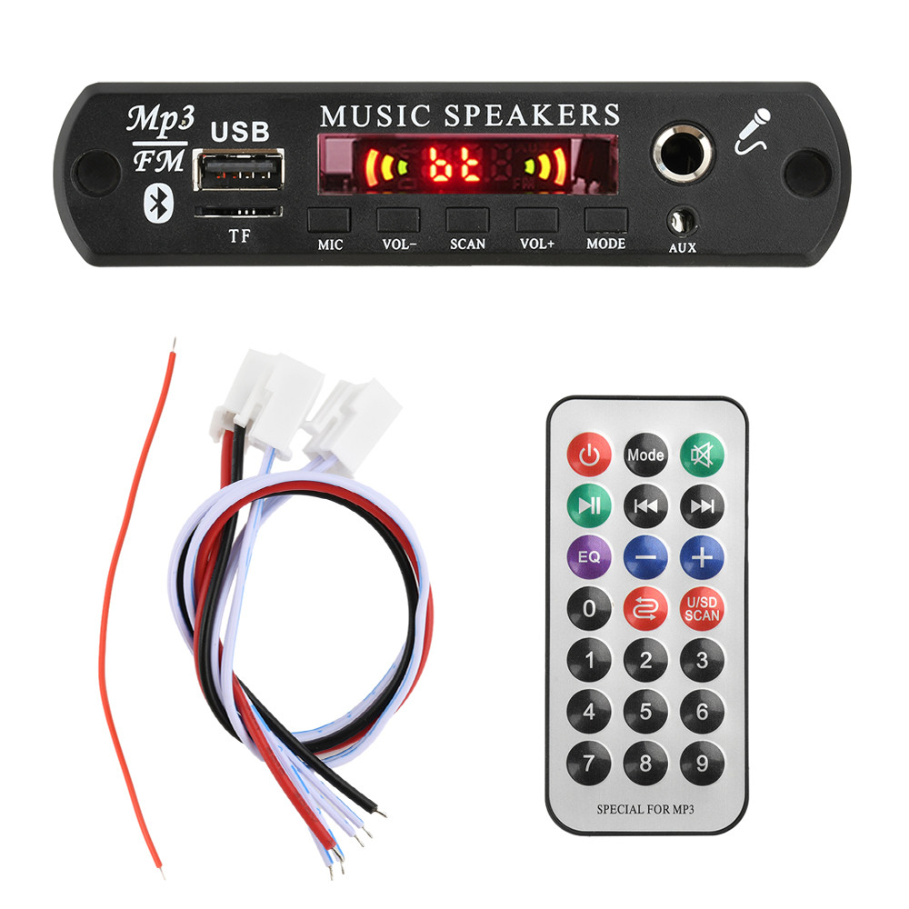 2*80W Amplifier MP3 Decoder Board Wireless Bluetooth Car MP3 Player USB Recording Module FM AUX Radi