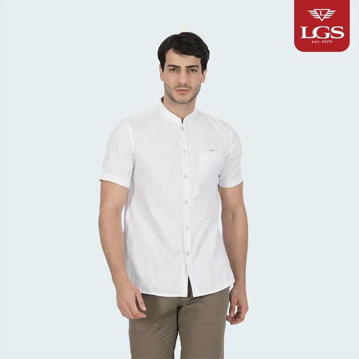 Hayat- Lgs - Darius Koko Collection - Kemeja Casual Pria - Lengan Pendek - Motif Polos - Baju