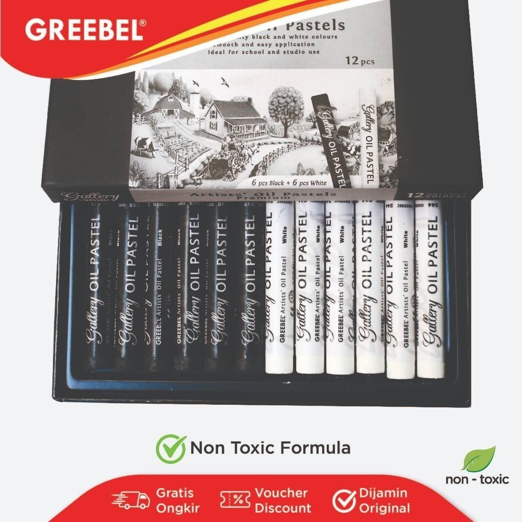 

EBEL ARTIST PASTEL 12 WARNA B & WHITE / EBEL Crayon Artist 12 Warna B&W