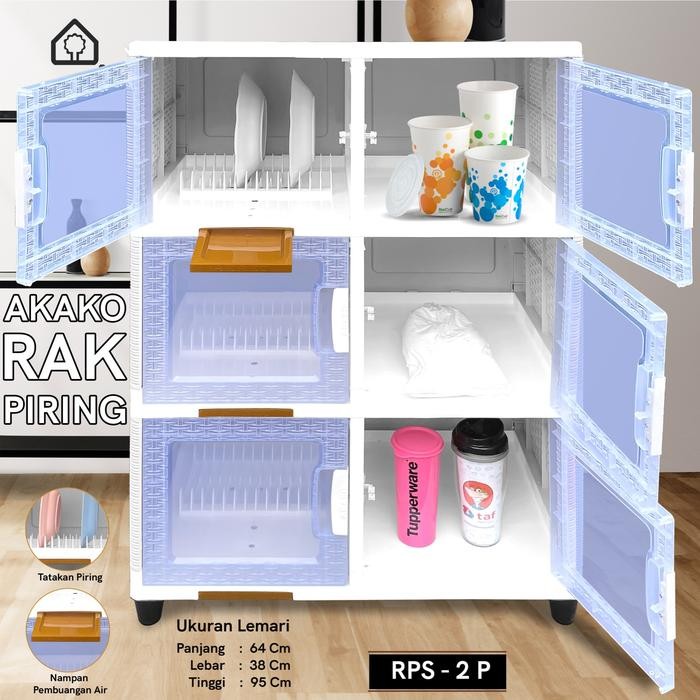 RAK PIRING PLASTIK AKAKO RPS-2P SUSUN TRANSPARANT
