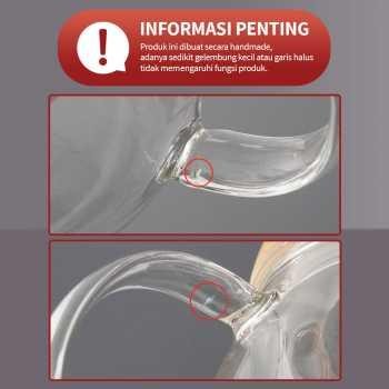 Gelas Saringan Kaca Aesthetic Unik Tahan Panas Seduh Herbal Rempah Teh