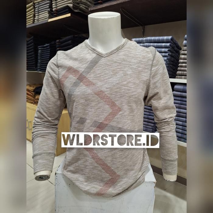 Harga Spesial Kaos Lengan Panjang Pria Watchout Casual Original`Wk280804.Khaki Snm79