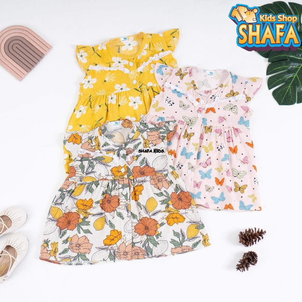 Shafa Kids Dress Rayon Pakaian Anak Bayi Perempuan Usia Newborn - 18 Bulan Loly Dres 2