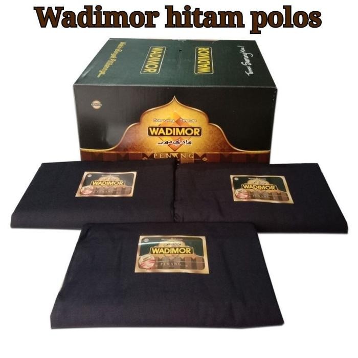 Kain Sarung Wadimor Hitam Polos Asli 1Pcs