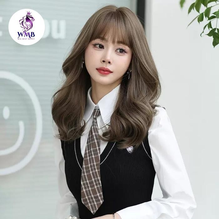 Rambut palsu wig wanita korea coklat honey 45cm