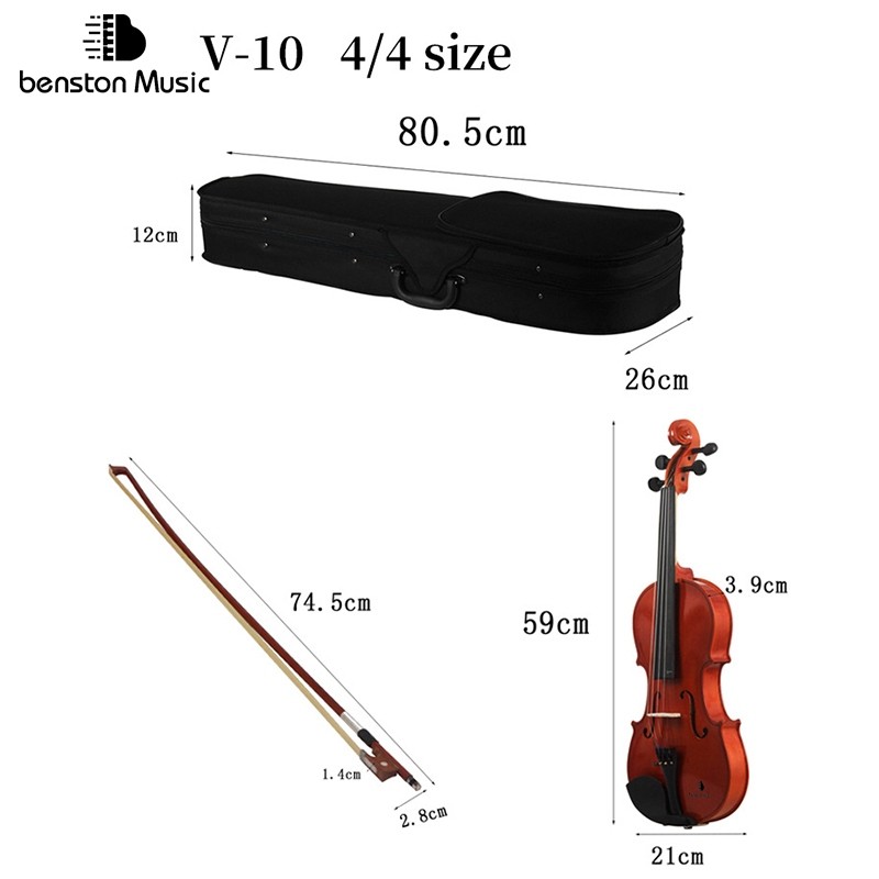 Benston Music- 4/4 biola untuk dewasa, anak-anak, dan remaja /alat musik gesek /biola anak /biola