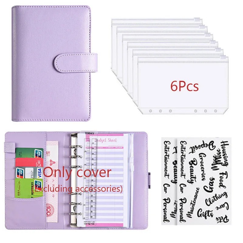

2023 A6 Binder Budget Pu Leather Plannerpockets Expense Budget Sheets Notebook Cash Envelope