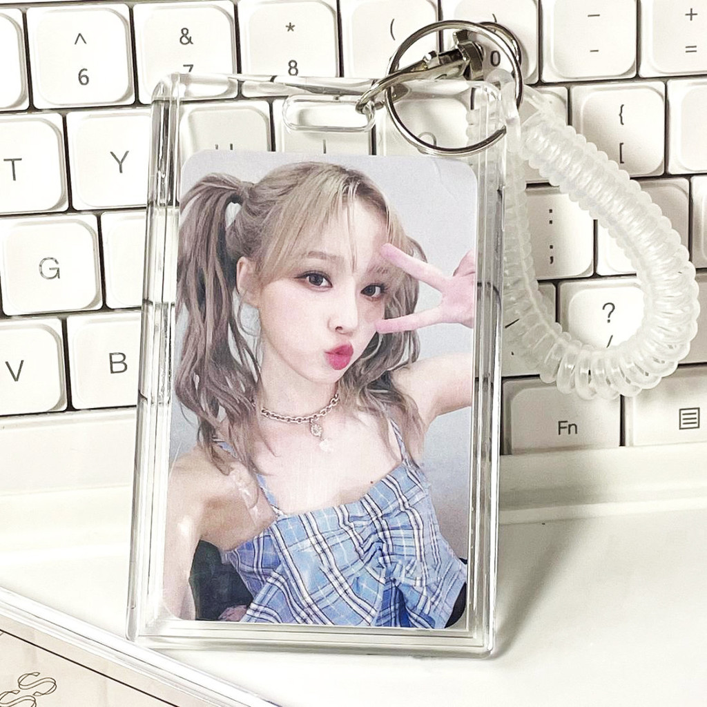 

Ins Photocard Holder Idol Photo Protector Photo Binder Idol Photo Sleeves Holder Pearl Keychain