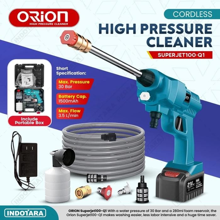TERBARU Alat steam cuci motor & mobil Jet Cleaner Baterai Orion Superjet100-Q1
