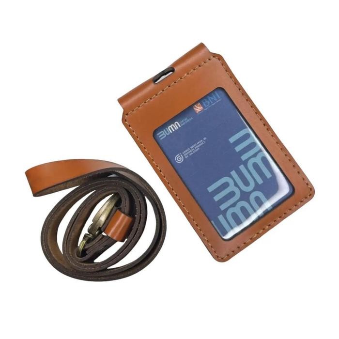 

Promo Gantungan Id Card Holder Kulit Flip Magnet Costum Nama & Logo Instansi Tempel Saku Lanyard