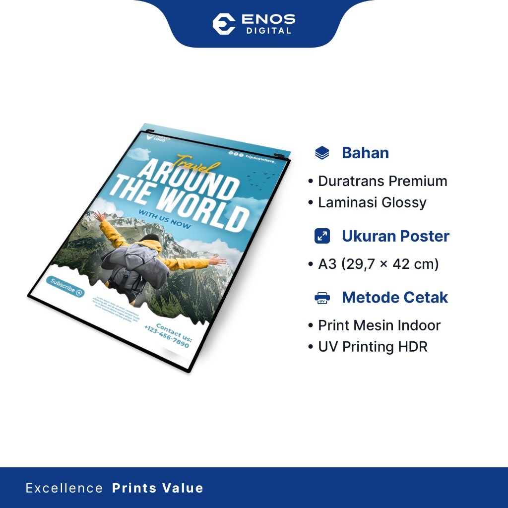 

Poster Backlite Dura Trans Print UV A3 - Cetak Duratrans Laminating Glossy