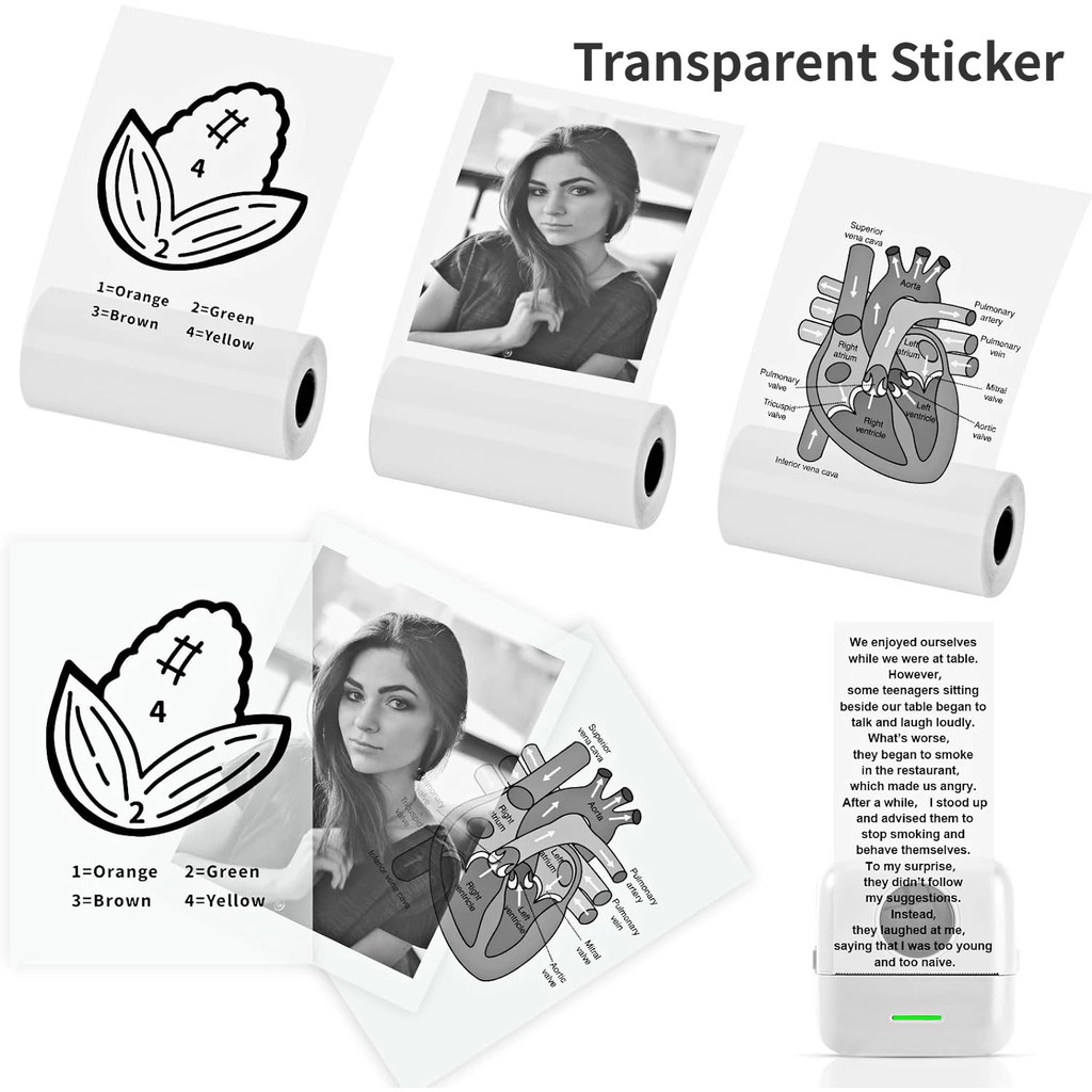 

Transparent Adhesive Thermal Sticker Paper For M02/T02/M02 Sticker Photo Printer And 57Mm Width