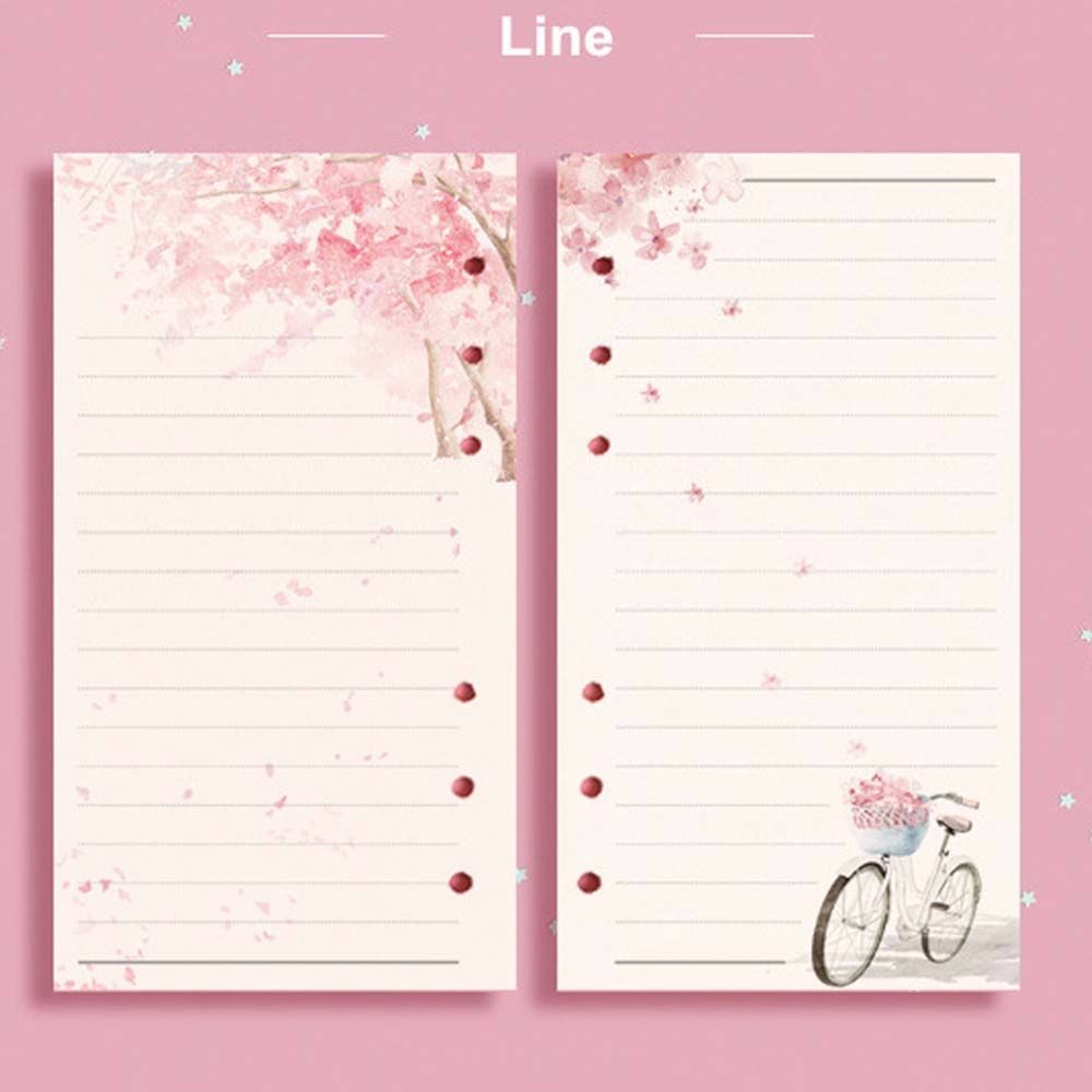

New 80 Sheets Kawaii Sakura And Cat A6 Loose Leaf Notebook Refill Spiral Binder Inner Pages Line