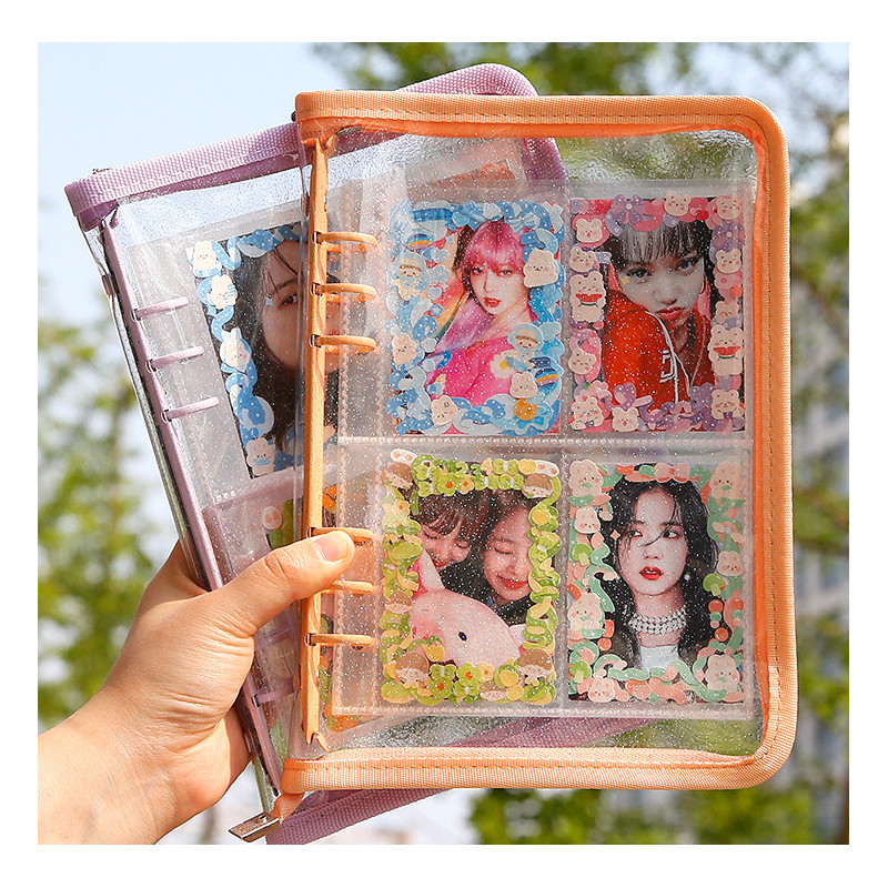 

Skysonic A5 Zipper Binder Collect Book Refill Organizer Diy Journal Dairy Transparent Photo Album
