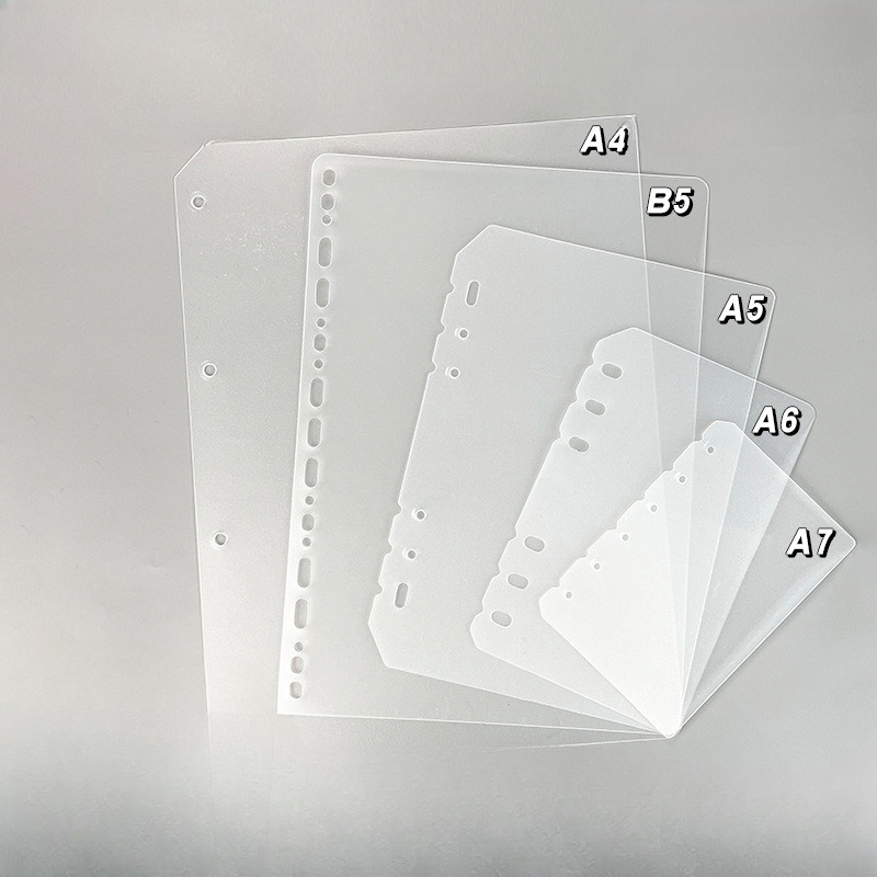 

5Pcs Matte Pp Plate A4/A5/A6/A7 Binder Partition Loose Leaf Notebook Inner Page Baffle Replaceable