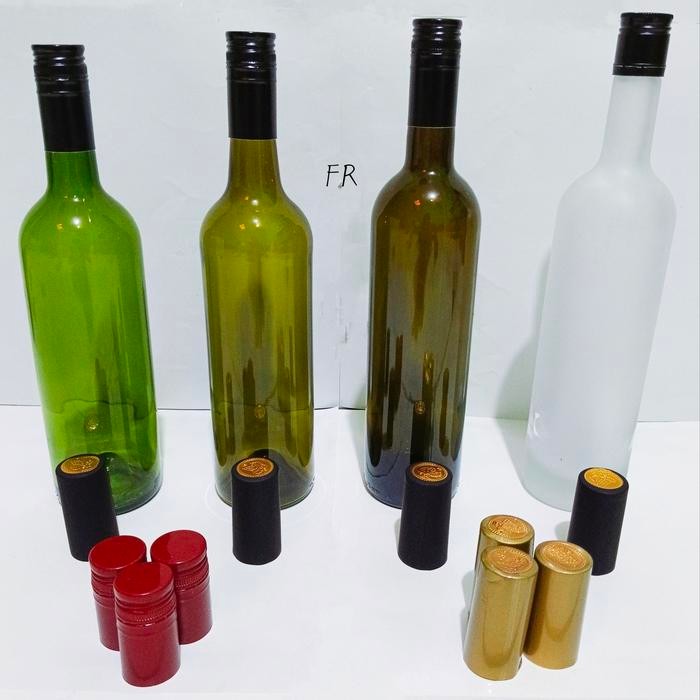 KirimcepatBoz- Botol Kaca Wine Botol Anggur 750Ml Frosted Amber Dark Green Tutup Ulir Alumunium