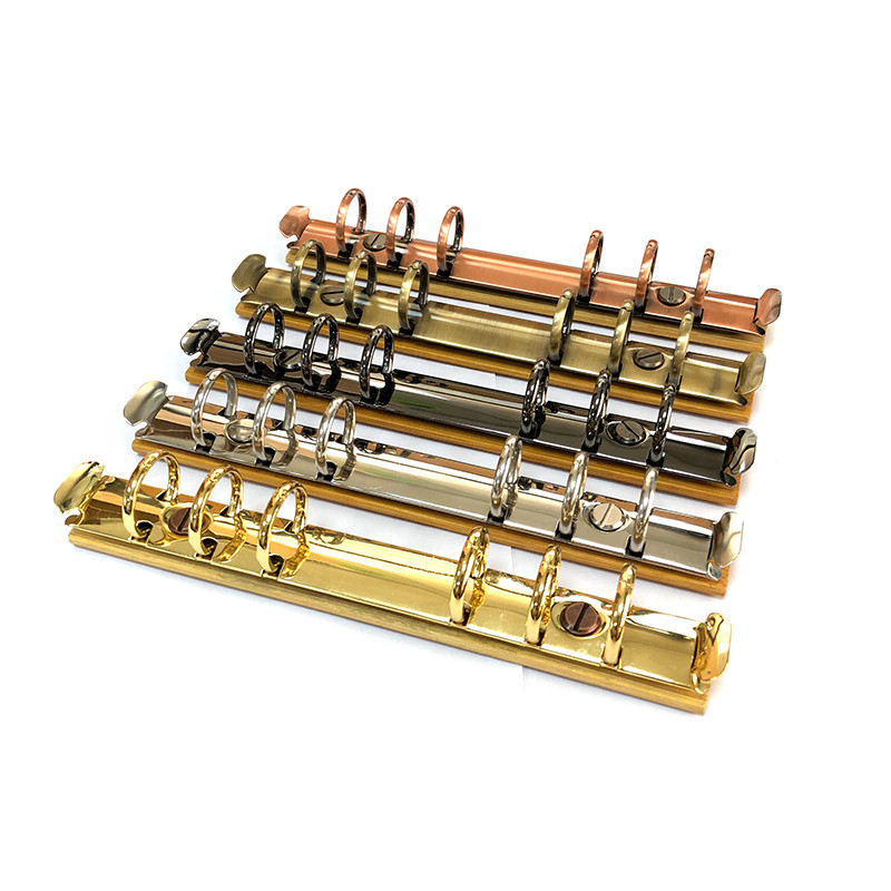 

A6 Detachable Buckle Loose-Leaf Binder Strip With Bamboo Back Panel 6 Holes Metal Ring Binder Clips