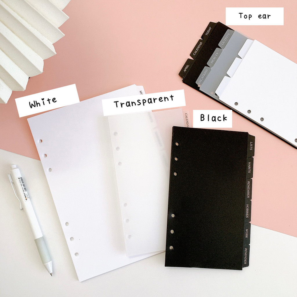 

Sharkbang 6Pcs/7Pcs Pp A5 A6 Notebook Spiral Binder Index Separator Pages Dividers Diary Book Letter