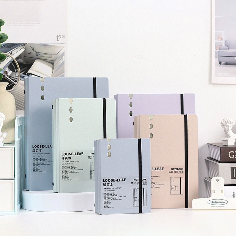 

1Pcs Inner Core Binder Notebook Shell Pink Purple Stationery Supplies Note Book Cover Journal