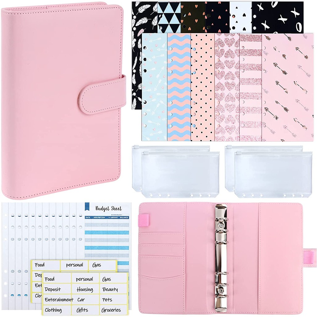 

31 Pieces Pu Leather Budget Binder Cash Envelope System With 12Pcs Budget Money Envelopes And