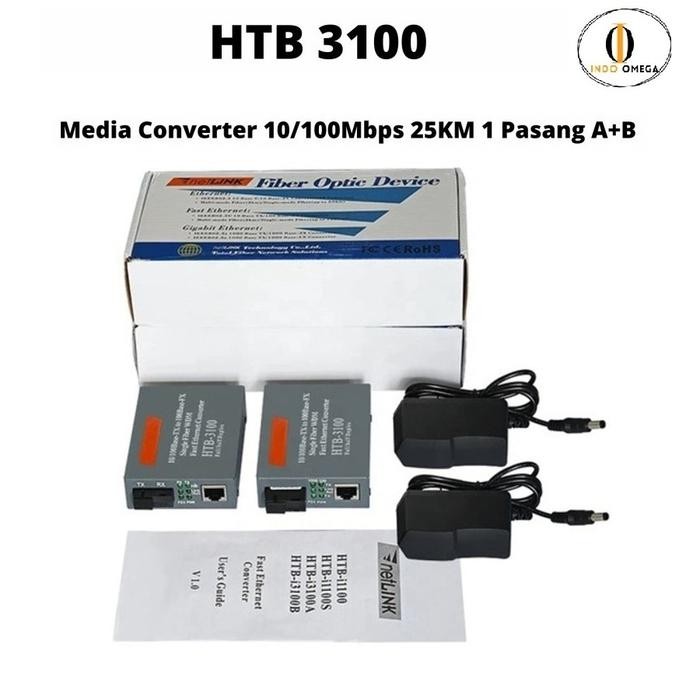 JTTOP" NETLINK HTB3100 AB HTB-3100 AB HTB3100AB SINGLEMODE MEDIA CONVERTER