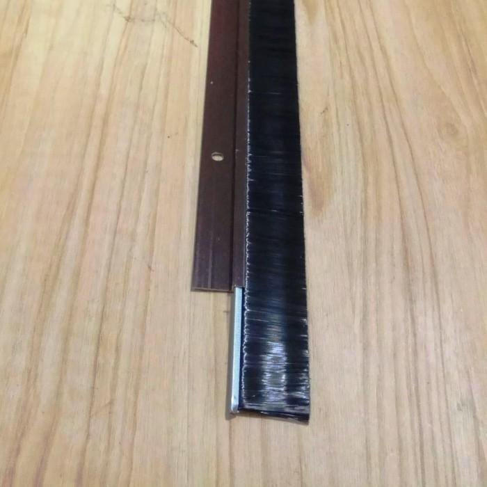 H0M3Sweet- Door Brush Seal / Lis Bulu Penutup Celah Pintu Alumunium Coklat
