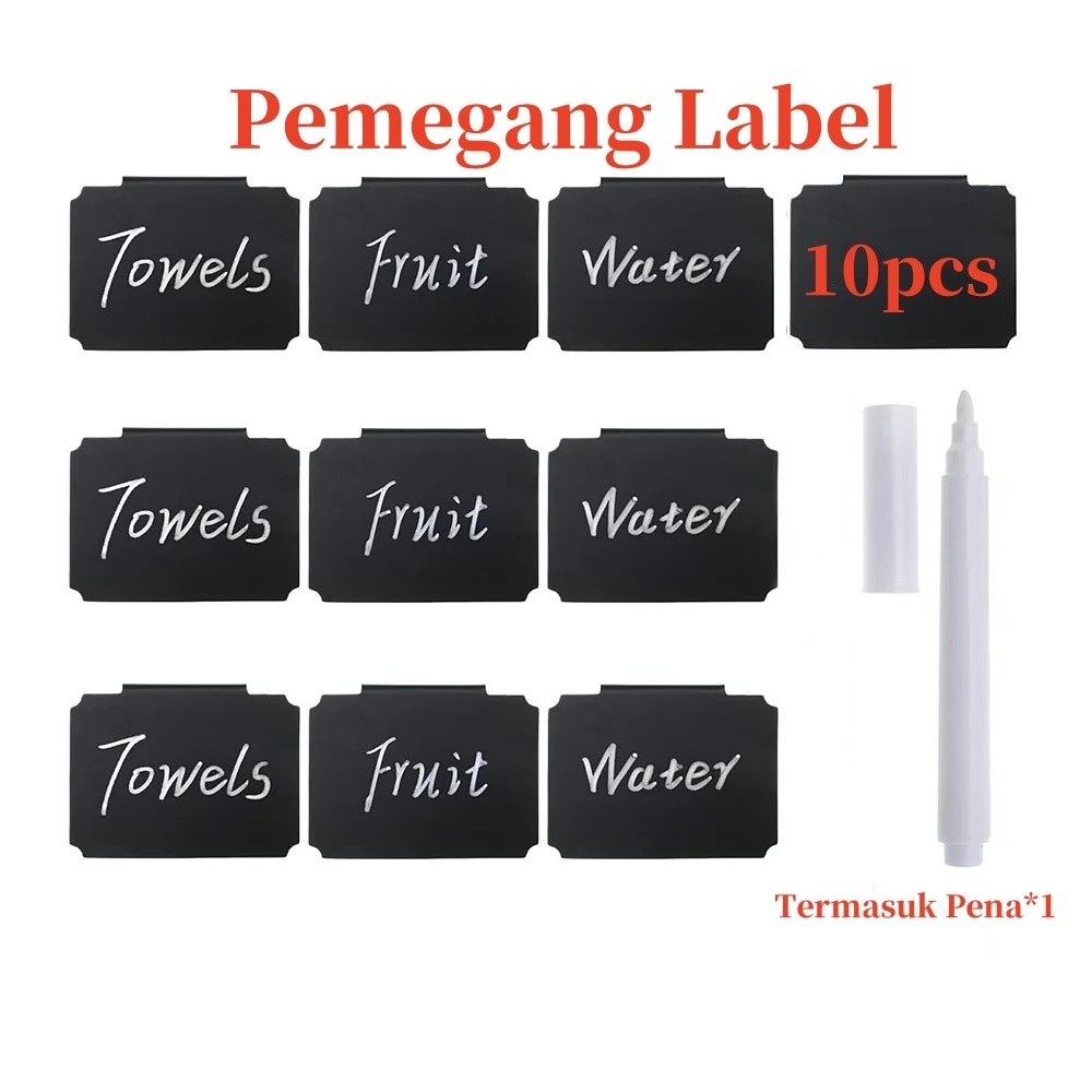 

10pcs Label Klip Papan Tulis untuk Penyimpanan Tanda Pemegang Label Tampilan Tempat Sampah Tag Pada