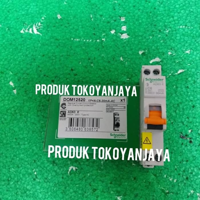 Termurah Rcbo Slim Domae 1P+N 6A 30Ma Schneider/Mcb +Elcb 1P+N 6A 30Ma