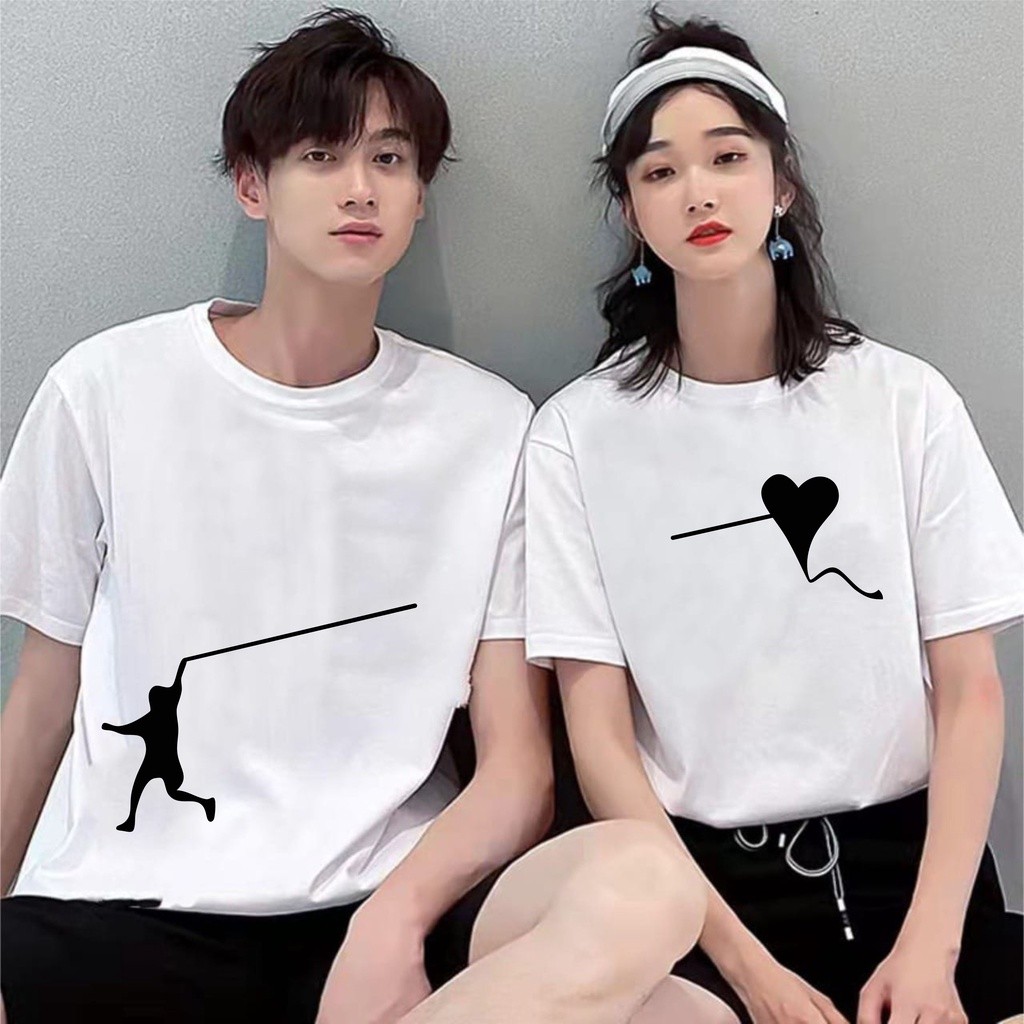 Kaos Couple Atasan Bju Kembaran Pacar Remaja Pria Wanita Tisert Pasangan Dewasa Oversize Korean Styl