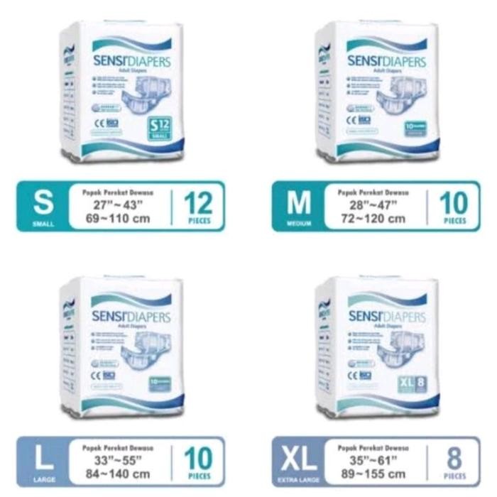 SENSI ADULT DIAPERS/POPOK PEREKAT SENSI/POPOK DEWASA PEREKAT (S12/M10/