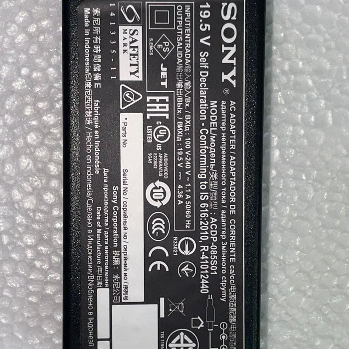 New Adaptor TV SONY 19.5V 4.36A Ori - Adaptor SONY 19.5 Volt 4.36 Ampe