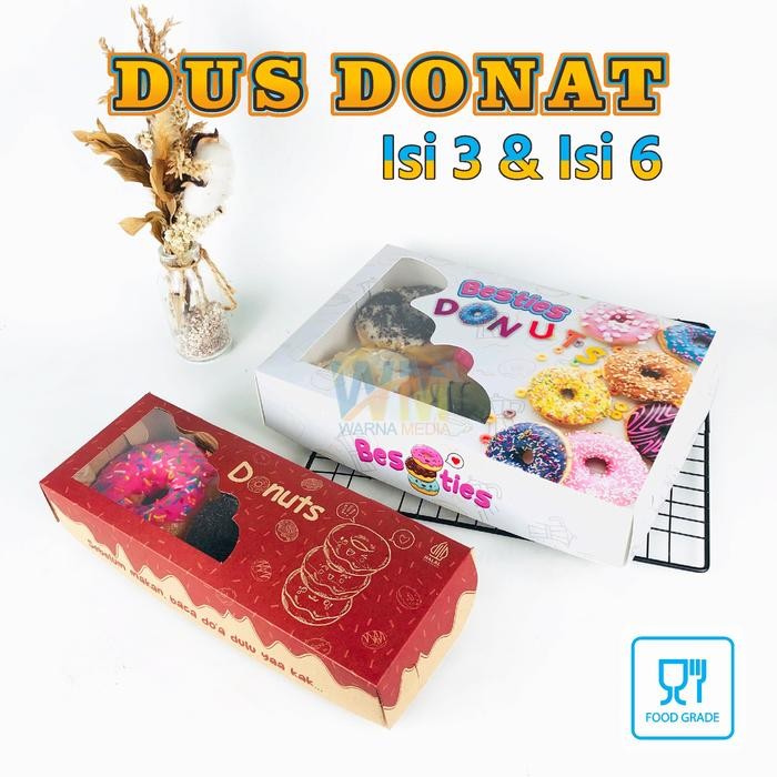 

Dus Donat Isi 6/Box Kue Roti/Kotak Kue/Kemasan Food Grade