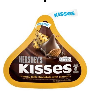 

PastikanTerjaminMutunya- Hersheys Kisses Milk Chocolate Cookie And Creme Almond 146g