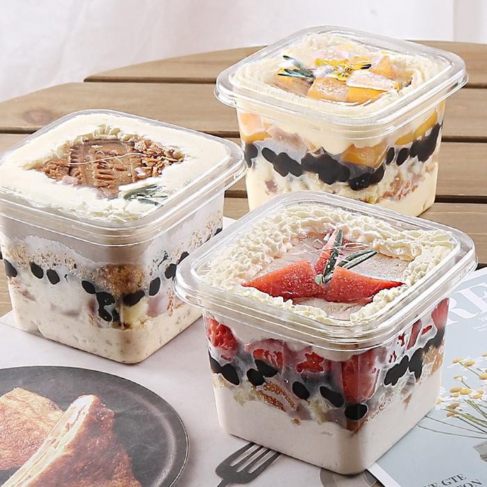 

PastikanTerjaminMutunya- 10pcs korean dessert box Kotak tinggi dessert cup box salad tiramisu