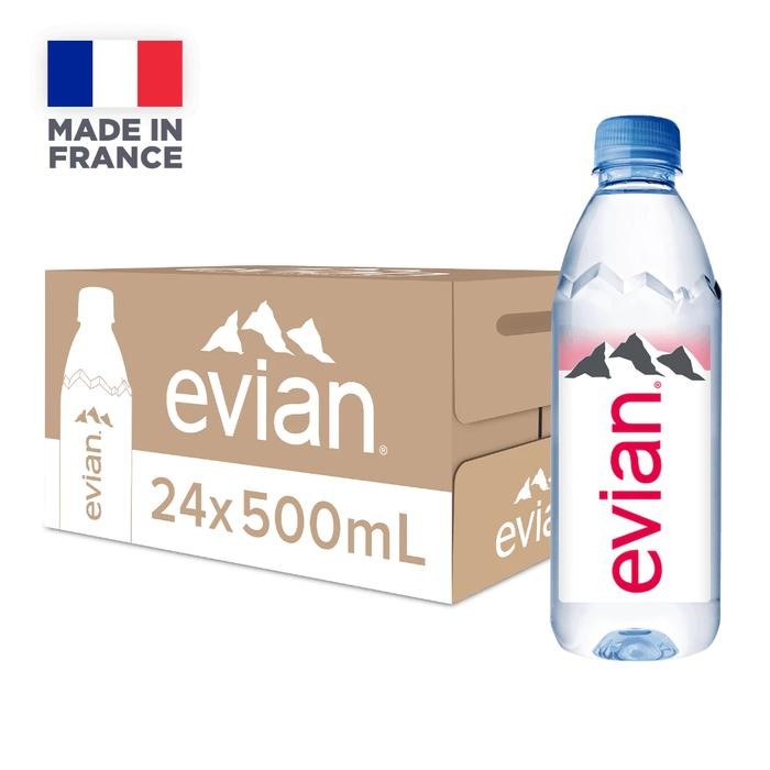 

BnyKpilihAnSkrG- Evian Natural Mineral Water 500ml. Original