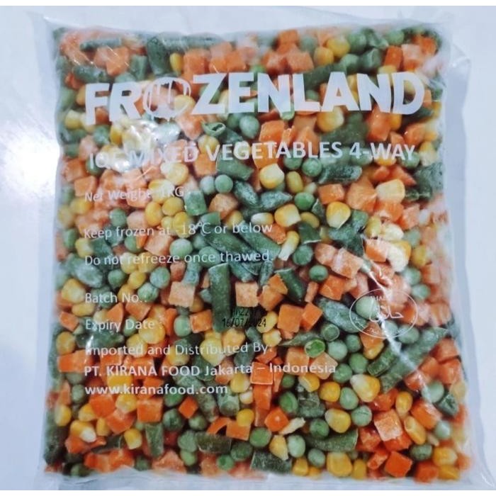

BnyKBonusBelidiMari- Frozen Mixed Vegetables Vegetables Mix 4 Ways Sayuran Beku 1kg