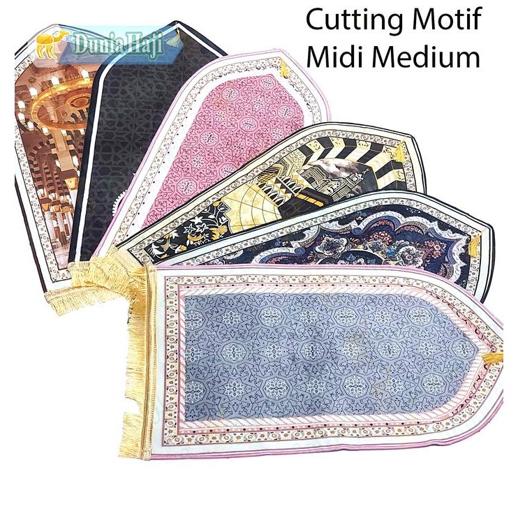 Modest- Sajadah Tanggung Kuncir Bulu 53X105Cm Anti Licin Slip Tebal Turki Midi