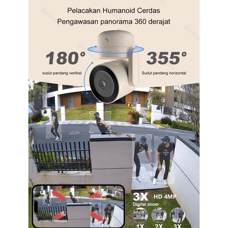 Jepret- Eyesec Cctv Indoor 3Mp 3X Optical Zoom Tuya App Smart Camera Wifi