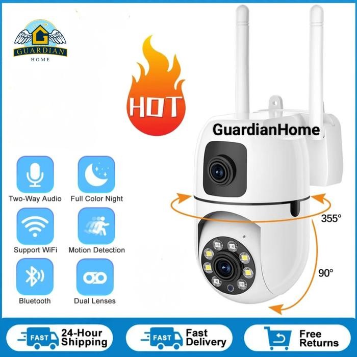 Zooma- Ip Camera V380 Pro 16Mp Cctv 2 Antena Dual Lens 360 Rotation Motion Tracking Outdoor