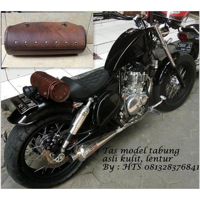 PREMIUM Tas Motor Model Tabung Bahan Kulit