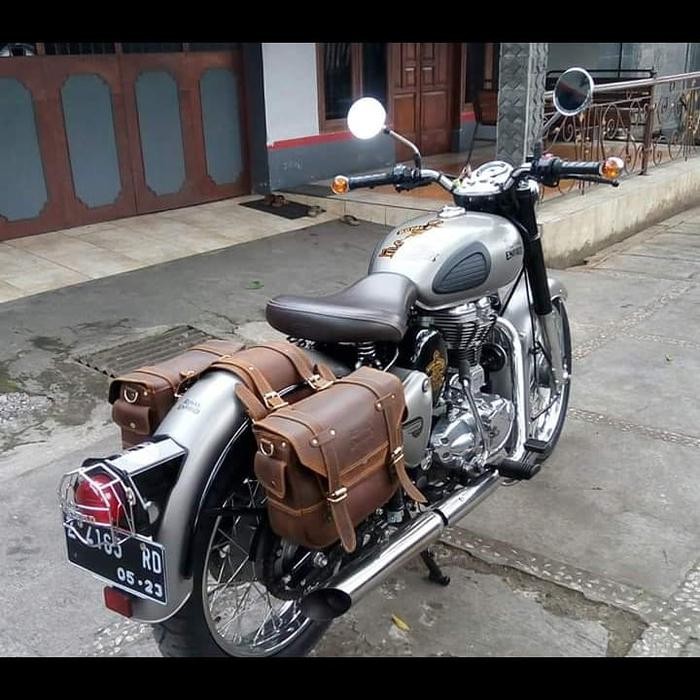PREMIUM side bag/tas motor kulit royal enfield