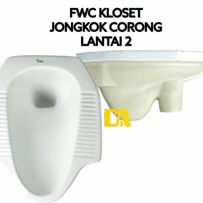 PREMIUM Closet Jongkok Corong C2 FWC // Kloset Jongkok FWC Putih - Biru - Ivory lantai 2